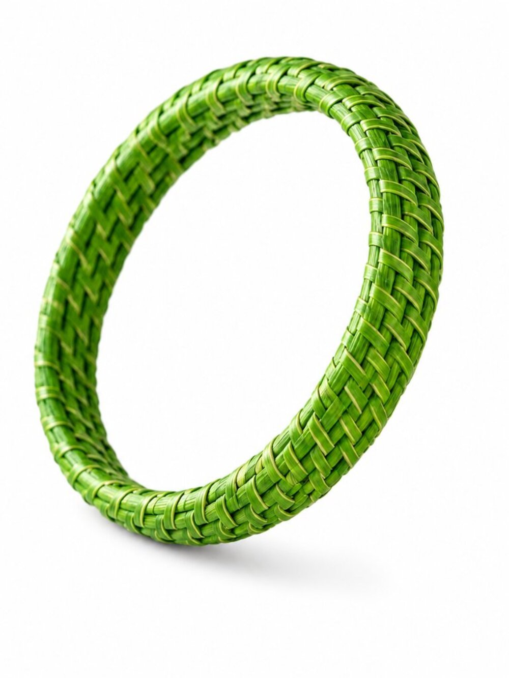 Handwoven Green Grass Bangle Bracelet | Handmade Natural Woven Bracelet | Lightw